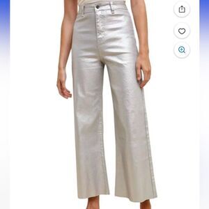 Anniewear Silver Metallic Jeans Size Large